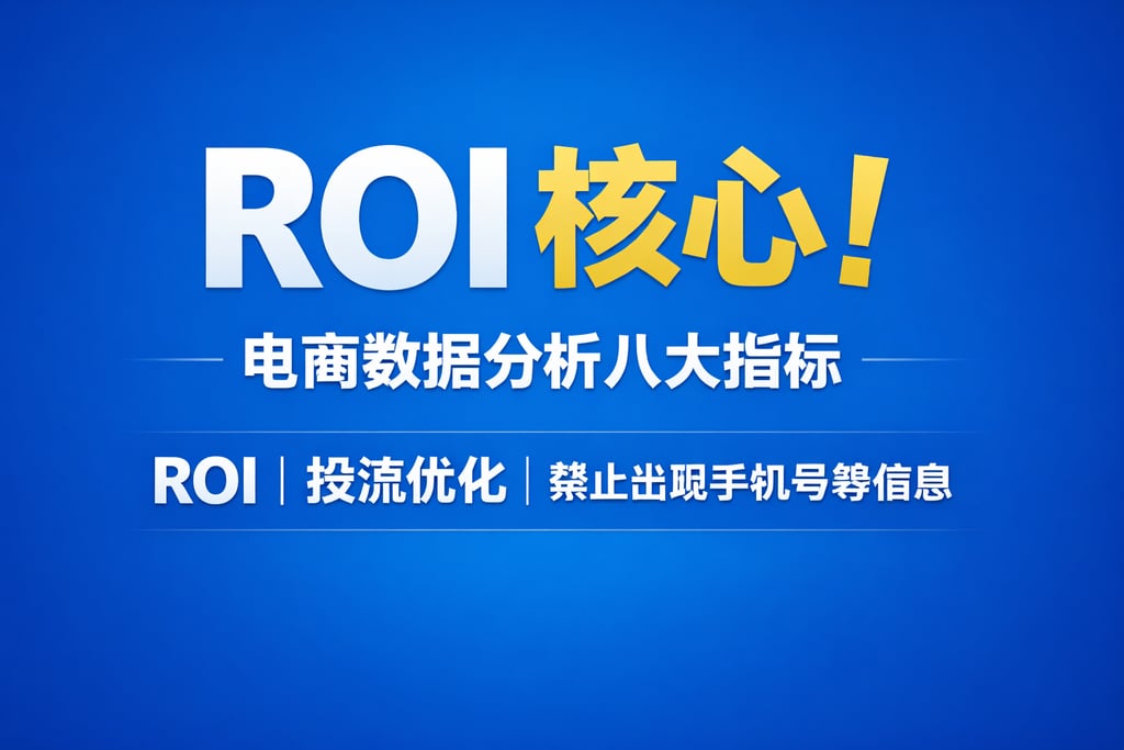 ROI 核心！电商数据分析八大指标 roi，投流优化